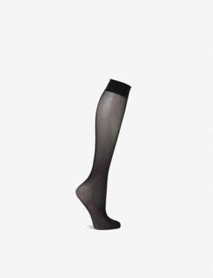 Individual 10 stretch-woven knee-highs by WOLFORD