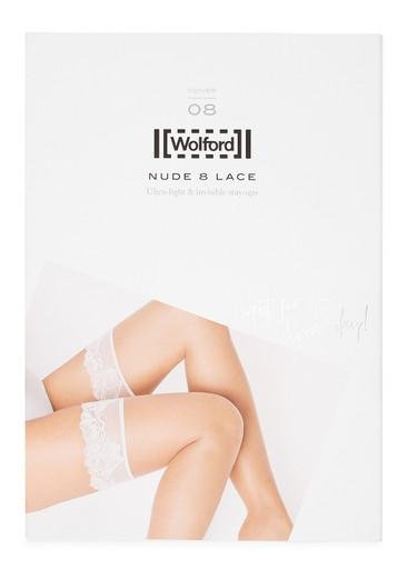 Nude 8 Lace 8 denier hold-ups by WOLFORD