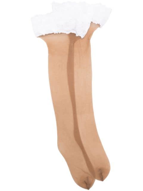 Nude 8 Lace stay-up by WOLFORD