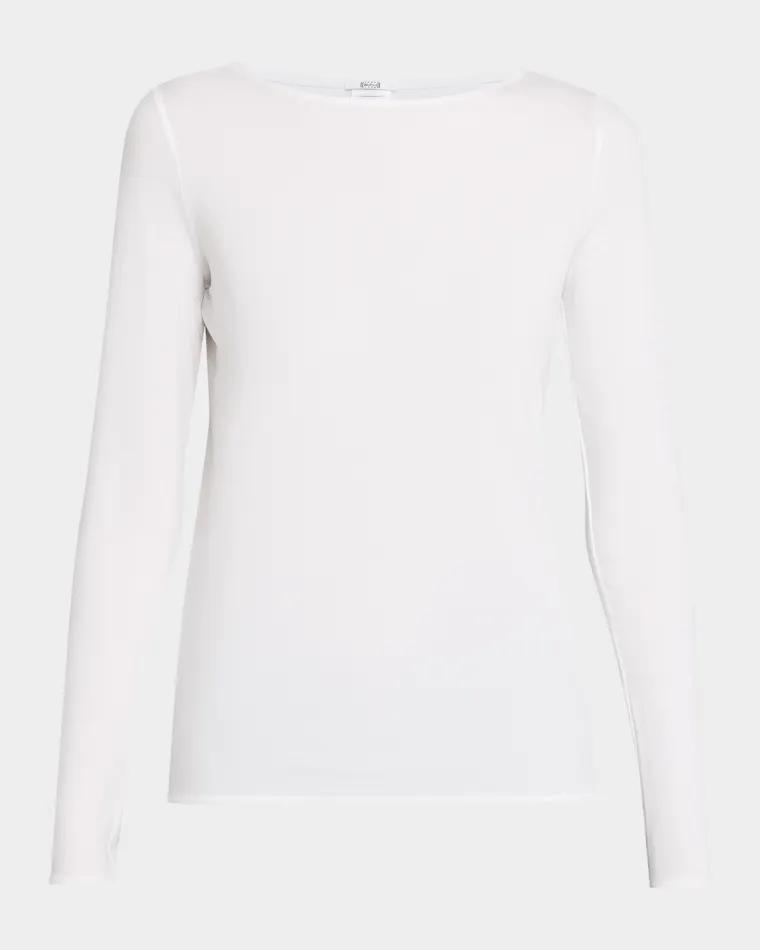 Pure Bateau-Neck Jersey Top by WOLFORD