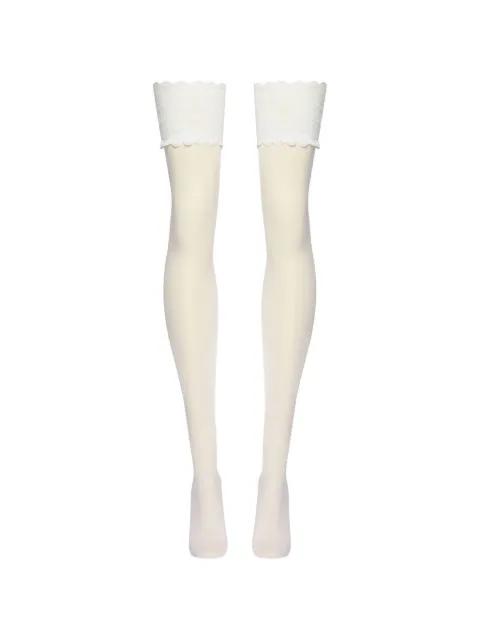 Satin Touch 20 lace-trim stockings by WOLFORD
