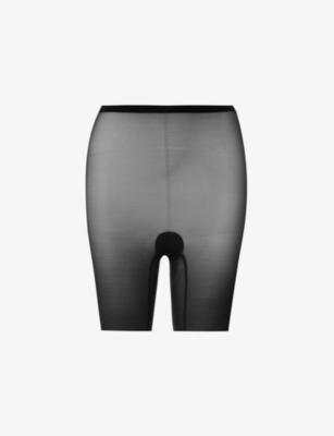 Semi-sheer high-rise stretch-tulle shorts by WOLFORD