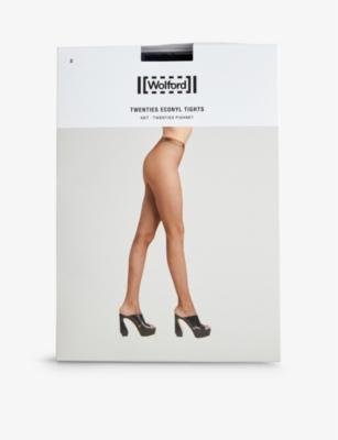 Twenties high-rise cut-out panel stretch-woven tights by WOLFORD