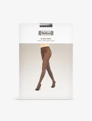 W Lace stretch-woven tights by WOLFORD