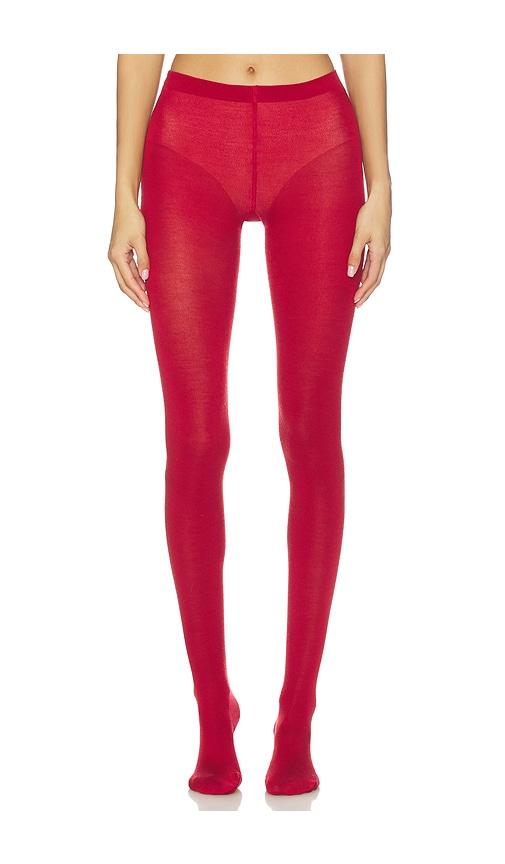 Wolford Merino Tights in Red by WOLFORD