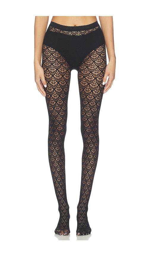 Wolford Mermaid Net Tights in Black by WOLFORD