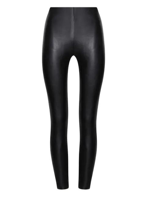 leather-paneled leggings by WOLFORD