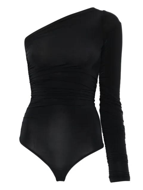 one-shoulder long-sleeve body by WOLFORD