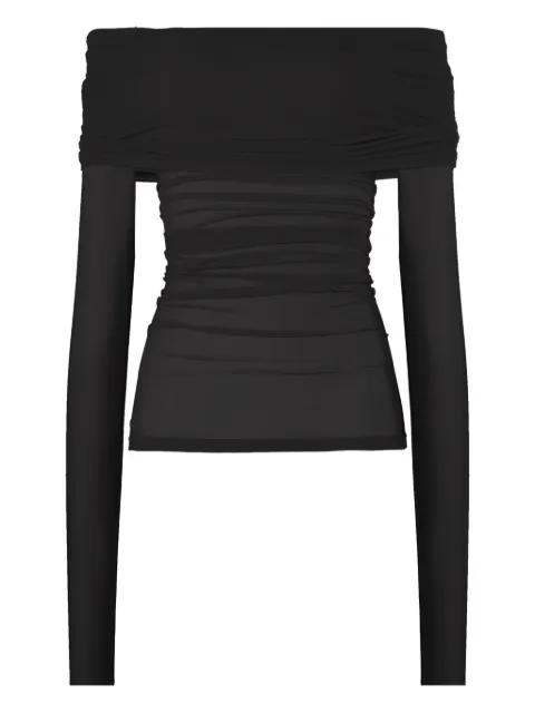 sheer drape long-sleeved top by WOLFORD