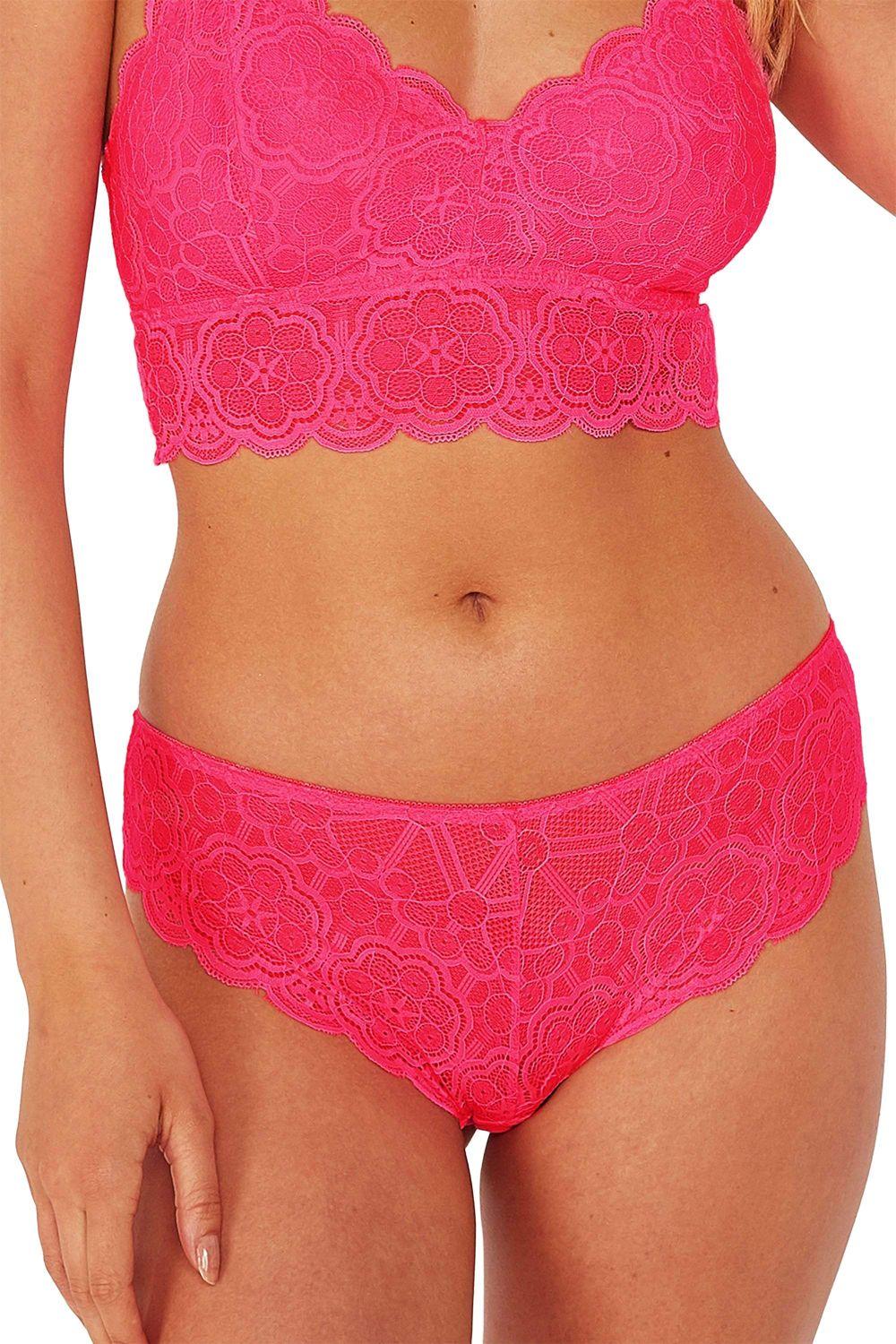 Ariana Lace Neon Pink 'Bralette' by WOLF&WHISTLE