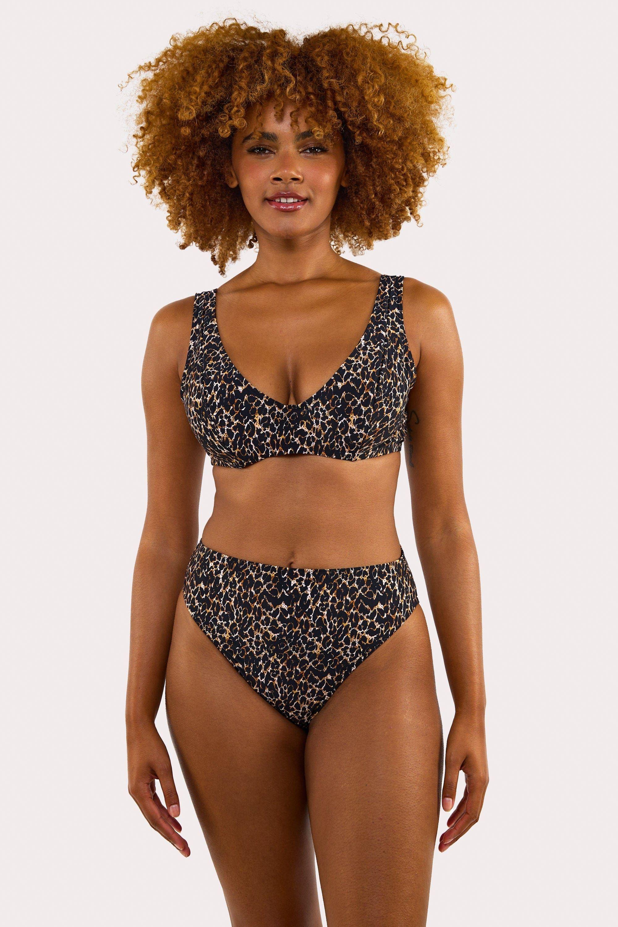 Juliet Leopard Print Mix & Match Highwaist High-Leg Bikini Bottoms by WOLF&WHISTLE Juliet Leopard Print Mix & Match Highwaist High-Leg Bikini Bottoms by WOLF&WHISTLE