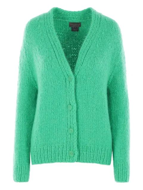 V-neck ribbed-trim cardigan by WOMMELSDORFF BERLIN