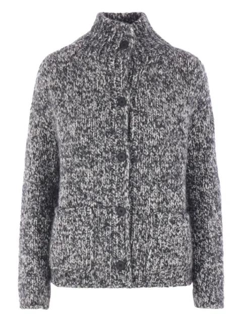 high-neck patch-pocket cardigan by WOMMELSDORFF BERLIN