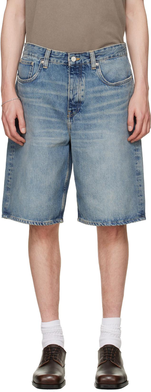 Blue Kayce Denim Shorts by WON HUNDRED