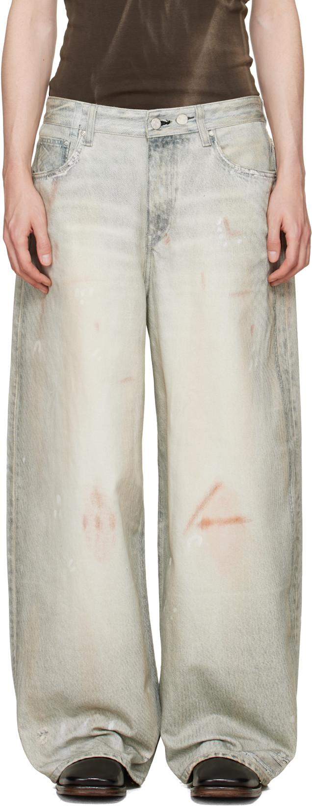 Blue Lyon Printed Denim Jeans by WON HUNDRED