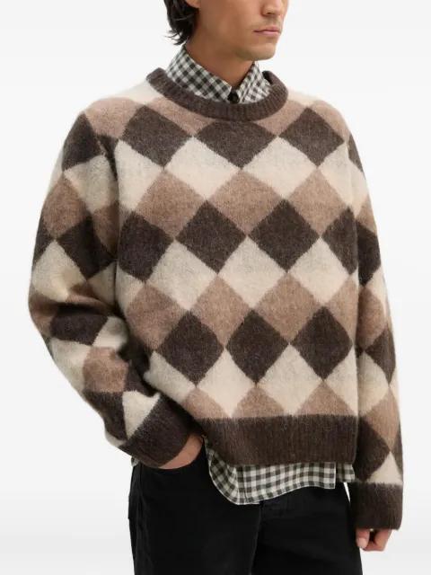 argyle-pattern crew-neck sweater by WON HUNDRED