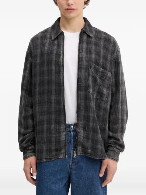 plaid zip-up shirt by WON HUNDRED