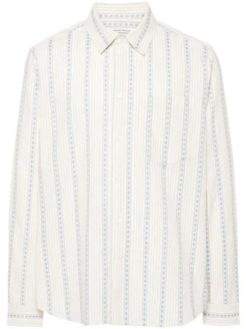 Aster floral-jacquard shirt by WOOD WOOD