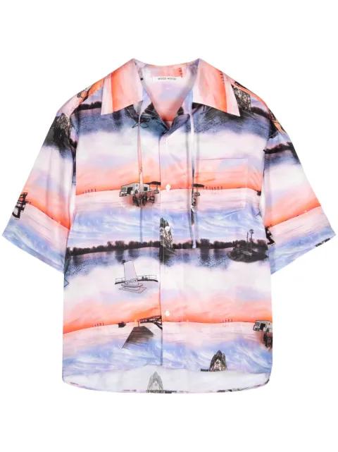 Charlie Holiday-print shirt by WOOD WOOD