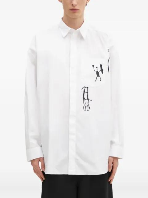 Rofus patch-pocket print shirt by WOOD WOOD