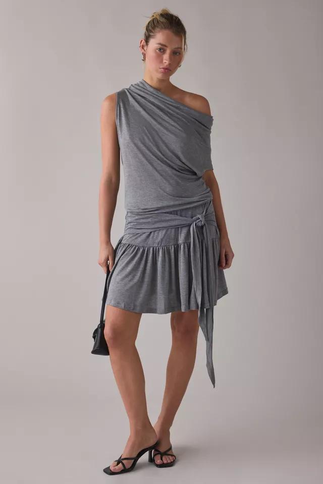 Woodrose Deli Twist And Tie Asymmetric One-Shoulder Mini Dress by WOODROSE DELI