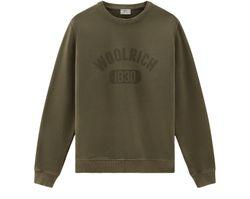 Garment-dyed 1830 crewneck sweatshirt in pure cotton by WOOLRICH
