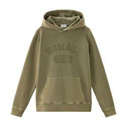 Garment-dyed 1830 hoodie in pure cotton by WOOLRICH