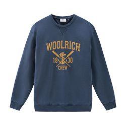 Garment-dyed crewneck sweatshirt with graphic print by WOOLRICH