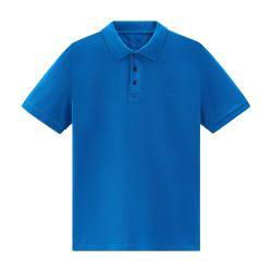 Garment-dyed mackinack polo in stretch cotton piquet by WOOLRICH
