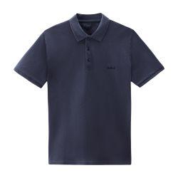 Garment-dyed mackinack polo in stretch cotton piquet by WOOLRICH