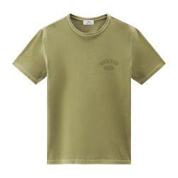Garment-dyed t-shirt in pure cotton by WOOLRICH