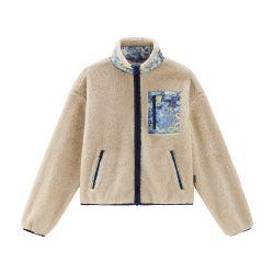 High-collar sherpa sweatshirt with cordura details by WOOLRICH
