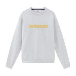 Pure cotton crewneck sweatshirt with embossed print by WOOLRICH