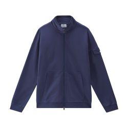 Pure cotton sweatshirt with zip and high collar by WOOLRICH