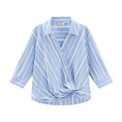 Striped cotton fleece poplin shirt by WOOLRICH