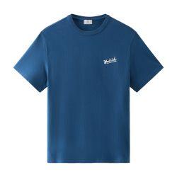 T-Shirt in Pure Cotton with Western Graphic On The Back by WOOLRICH