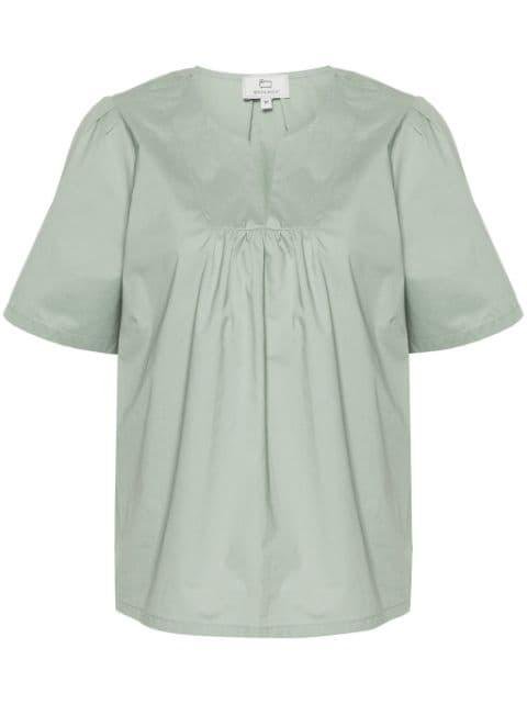 V-neck cotton blouse by WOOLRICH