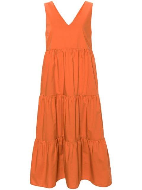V-neck cotton maxi dress by WOOLRICH