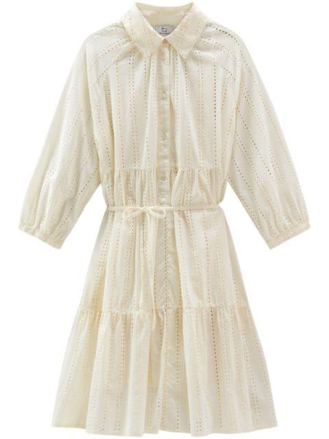 broderie anglaise cotton shirtdress by WOOLRICH