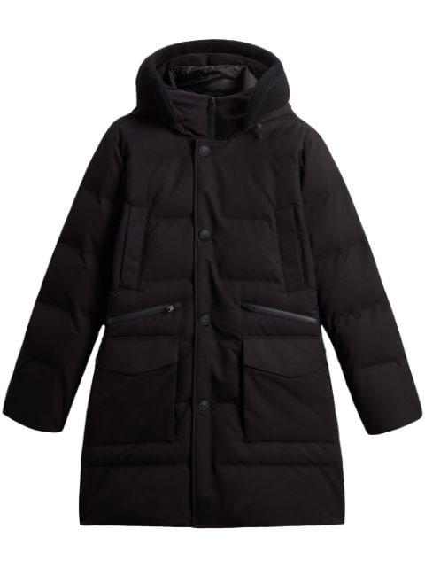 button-fastening hoodied padded coat by WOOLRICH