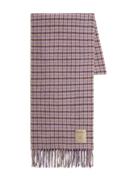 check-pattern fringed scarf by WOOLRICH