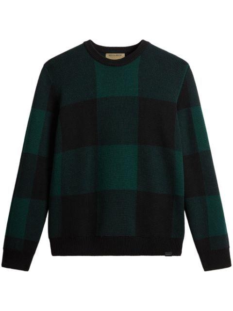 check-pattern virgin wool sweater by WOOLRICH