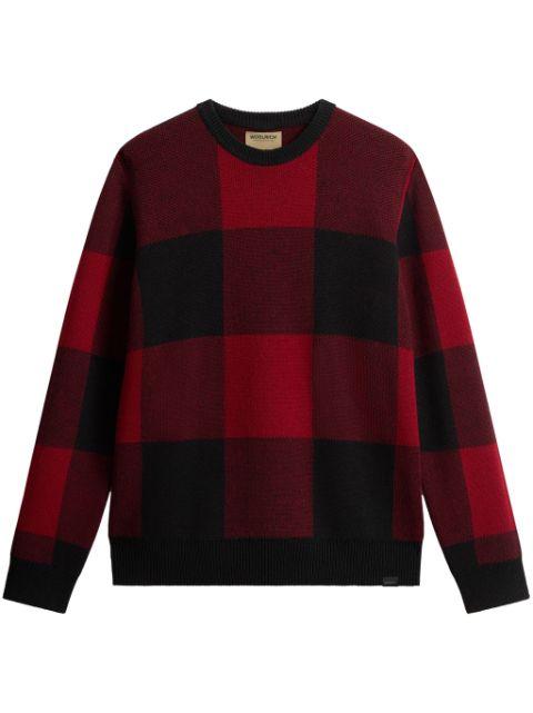 check-pattern virgin wool sweater by WOOLRICH