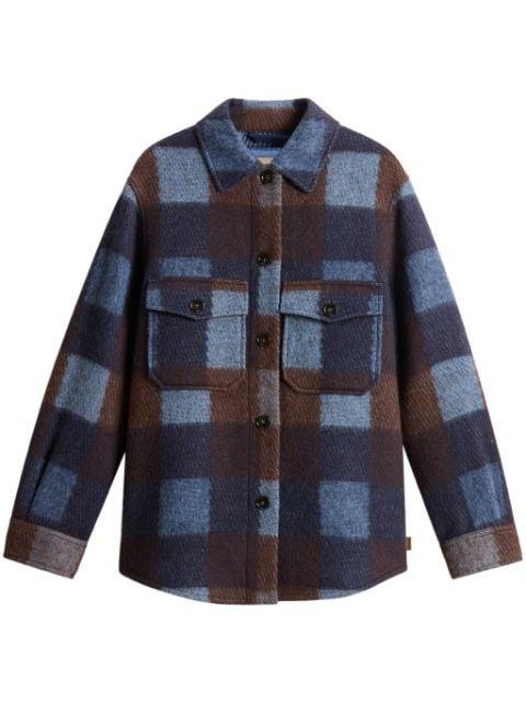 check pattern wool over shirt by WOOLRICH