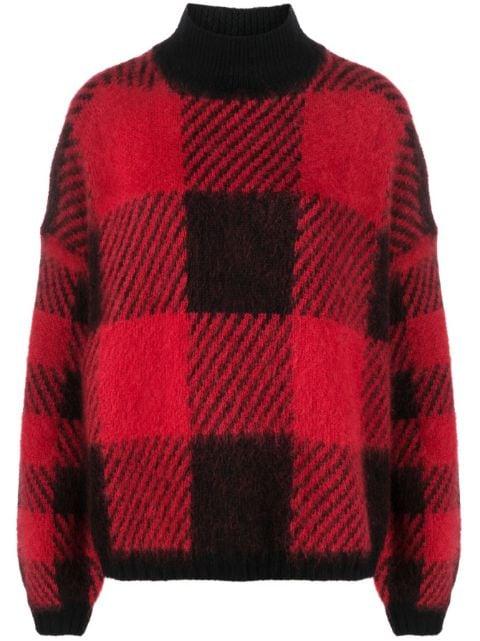 checked-intarsia knitted jumper by WOOLRICH