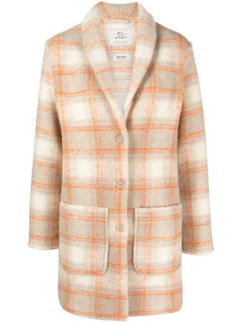 checked single-breasted coat by WOOLRICH