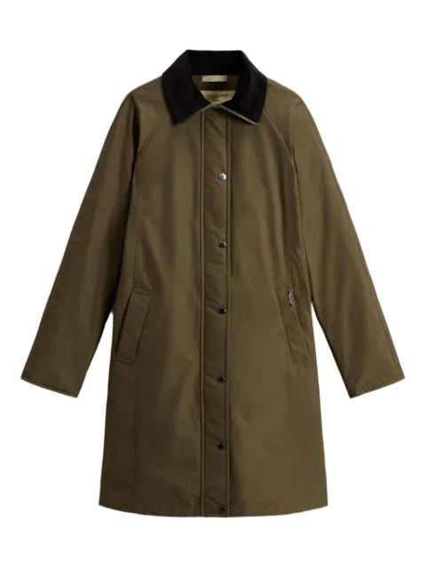 corduroy-collar single-breasted coat by WOOLRICH