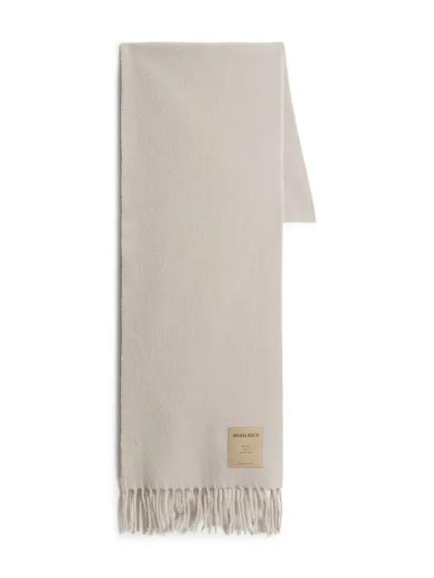 fringed wool logo-patch scarf by WOOLRICH