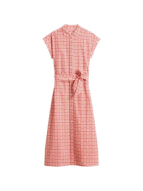 geometric-print belted midi dress by WOOLRICH