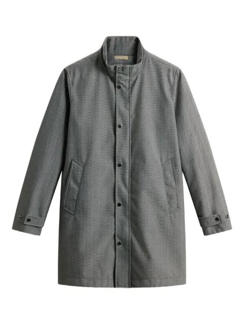 herringbone-pattern coat by WOOLRICH